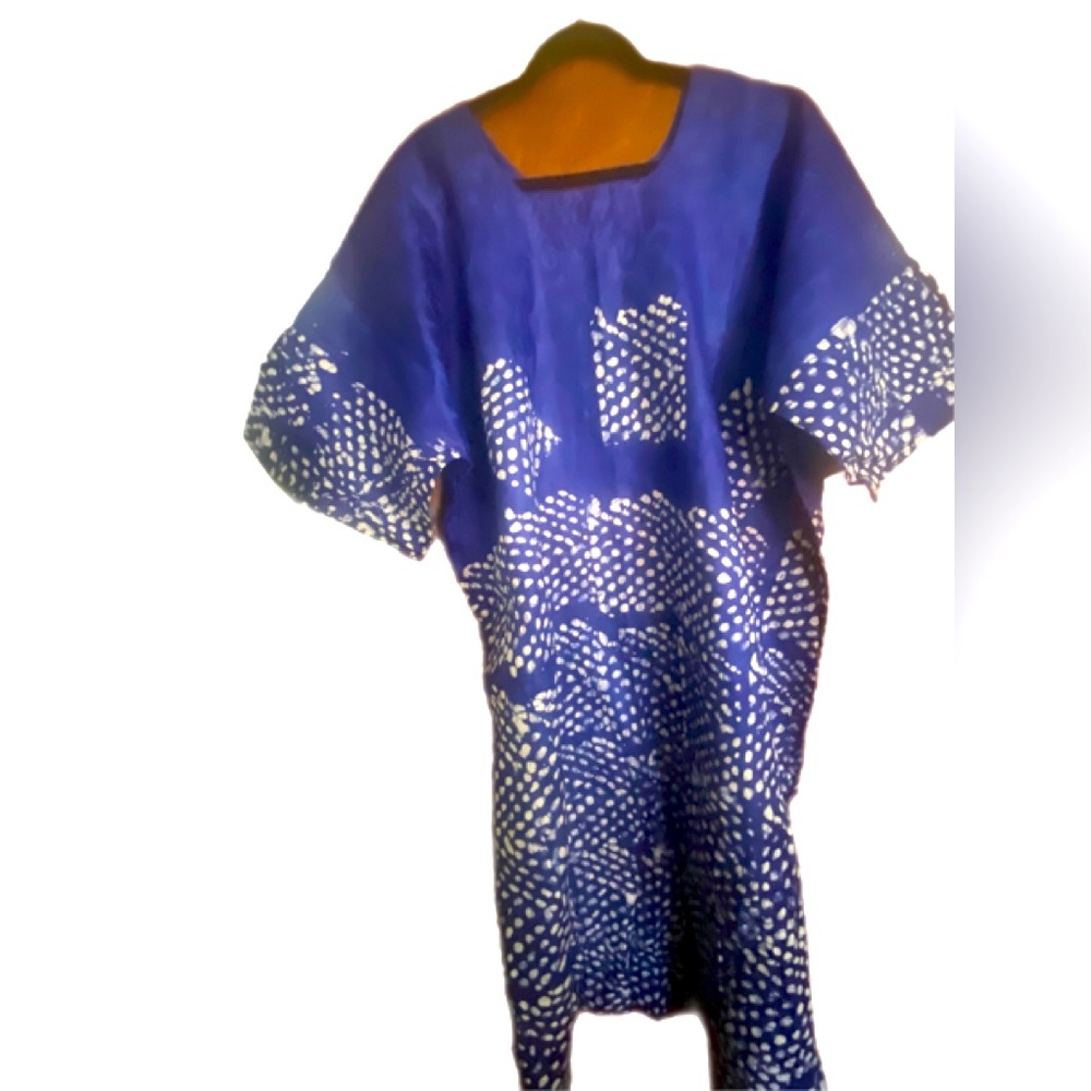 Hand printed designed gown.